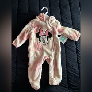 Disney Minnie Mouse Pink and Cream Footie